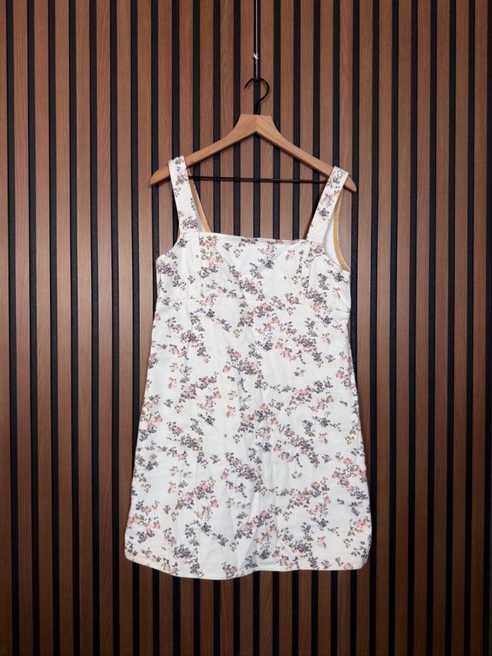 Rag & Bone Shift Dress Large Womens White Denim Floral Popover Relaxed Fit